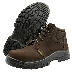 Botina Ecosafety PS 137 Biqueira De Composite Café Nobuck CA 47167