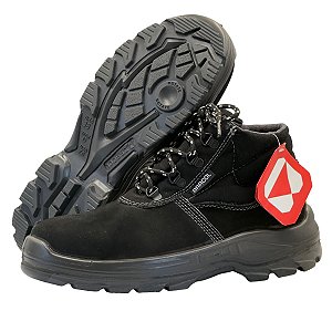 Bota de Segurança Nobuck Bracol Linha BAF Cor Preta Com Bico de Pvc CA 40872