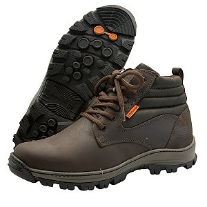 Botina Nobuck Couro Vaqueta Gogowear Crazy Horse Marrom Café CA 43770