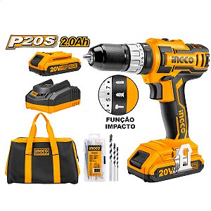 Parafusadeira furadeira De Impacto 3/8 Acompanha 2 Baterias 20v  Ingco