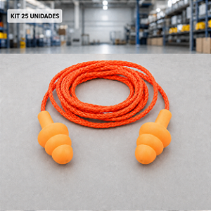 Kit 25 pares Protetor auditivo Auricular Silicone Tipo Plug 15db Ca 19578