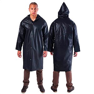 Capa de Chuva em PVC Forrado Policap Vinilseg Preta CA 33304