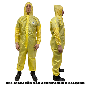 Macacão de Proteção Protection Plus Amarelo Alta Proteção Química CA 44163