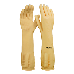 Luva Latex Ranhurada Longa Flex Handex C.A 48645 Par
