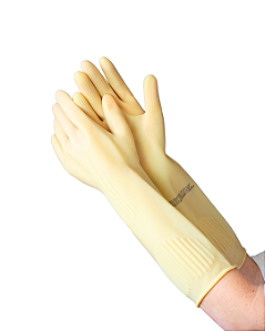 Luva Latex Ranhurada Punho Longo Flex Handex C.A 48645