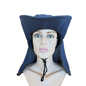 Chapéu Pescador Australiano Com Proteção De Nuca Azul Marinho
