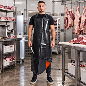 Avental Maicol Trevira 1000 Preto e Laranja CA 40515