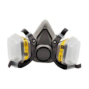 Máscara Semifacial 6200 com Cartucho para Vapores Orgânicos 6001 - 3M | CA - 4115