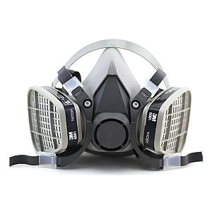 Máscara Semifacial 6200 com Cartucho para Vapores Orgânicos 6001 - 3M | CA - 4115