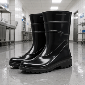 Bota De Borracha Sem Forro Cano Médio Preta Bracol CA 37456