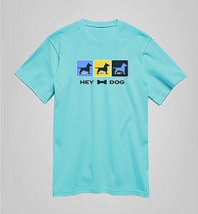 Camisa Unissex Infantil Hey Dog  | Azul Claro