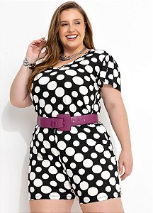 Blusa Poá Preta Em Malha De Viscose Com Elastano Plus