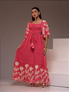 Vestido Bohemia Estampado Modern Rosê