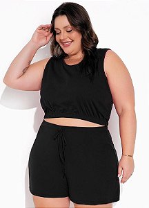 Conjunto Preto Em Malha