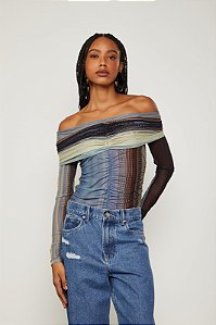 Blusa Estampada Textura Listra Club e Lemongrass