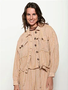 Jaqueta Com Padronagem Risca De Giz