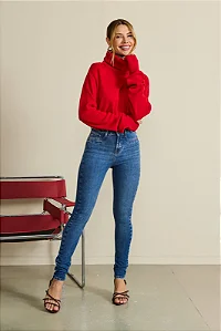 Calça Jeans Skinny Tradicional com Detalhe no Bolso