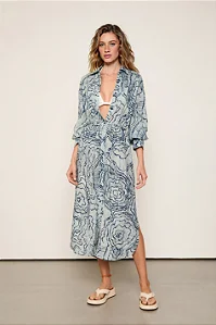 Vestido Chemise Estampa Floral Anemona e Nav