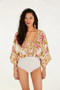 Body Estampado Jardim Majestoso