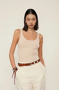 Regata De Tricot Cropped Canelada