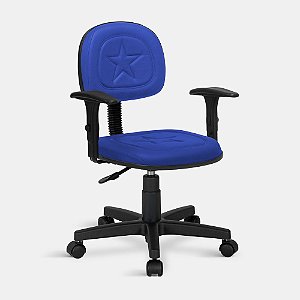 Cadeira Secretaria Estrela Giratória Universal C/Braços Azul