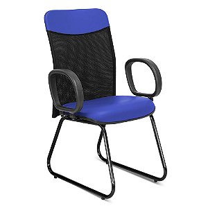 Cadeira Diretor Marsala Pé Sky C/Braços Azul