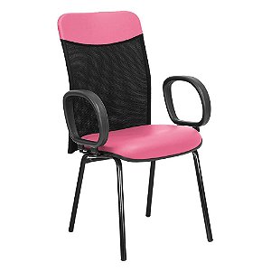 Cadeira Diretor Marsala Pé Palito C/Braços Rosa