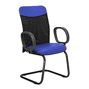 Cadeira Diretor Marsala Pé Continuo C/Braços Azul