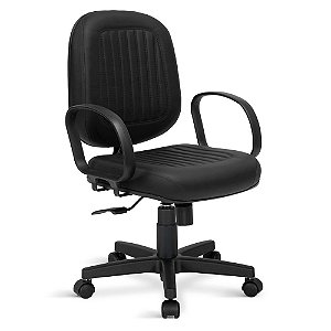 Cadeira Diretor Padova Giratória Relax C/braços Preta