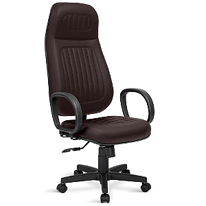 Cadeira Pres. Extra Padova Giratória Relax C/braços Marrom