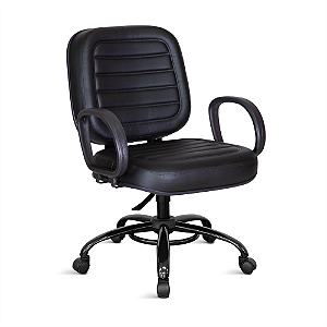 Cadeira Obeso Belluno Max Plus Size Giratória Preta