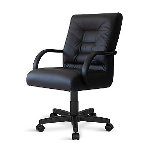 Cadeira Diretor Galluzzo Giratória PT Relax C/Braços Preta