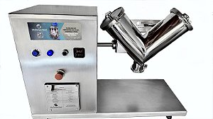 Misturador em V de Bancada para Pó e Granulados de 5 Litros (3kg).