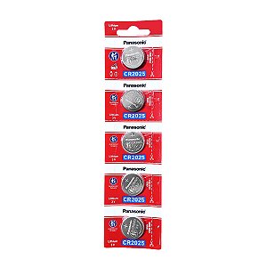 5 Baterias Panasonic Cr2025 3v Relógio Placa Mãe