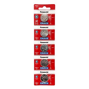 5 Baterias Panasonic Cr2016 3v Relógio Placa Mãe