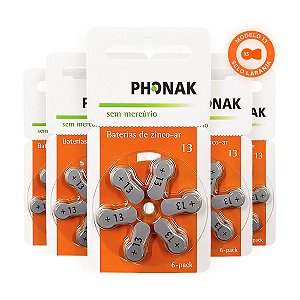 30 Pilhas Bateria Aparelho Auditivo 13 Pr48 - Phonak