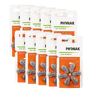 60 Pilhas Bateria Aparelho Auditivo 13 Pr48 - Phonak