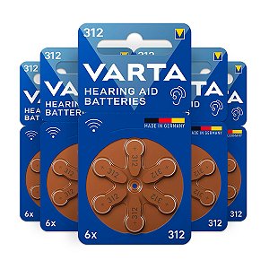 30 Pilhas Baterias 312 Pr41 Aparelho Auditivo - Varta