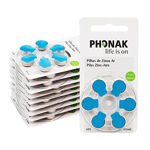 60 Baterias Pilhas Aparelho Auditivo 675 Pr44 - Phonak