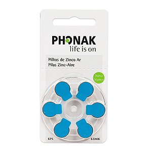 6 Baterias Pilhas Aparelho Auditivo 675 Pr44 - Phonak