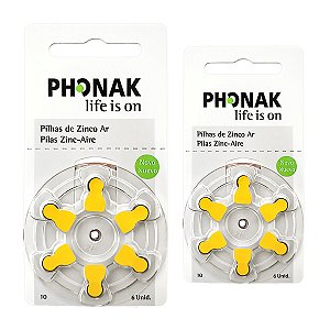 12 Pilhas Baterias Aparelho Auditivo 10 Pr70 Pr230 - Phonak