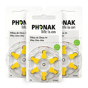18 Pilhas Baterias Aparelho Auditivo 10 Pr70 Pr230 - Phonak