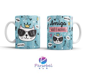 Caneca Gato Amiga Incrível