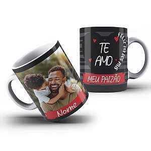 CANECA PERSONALIZADA DIA DOS PAIS COM FOTO E NOME . GRÁTIS CAIXINHA DE PRESENTE