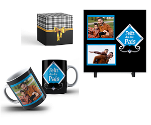 KIT DIA DOS PAIS CANECA + AZULEJO PERSONALIZADOS