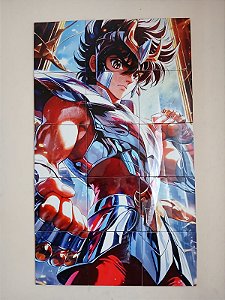 Mosaico com Azulejo 20x20 ( 15 peças ) Seya de Pégasus Cavaleiros do Zodíaco