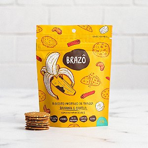 Biscoito proteico de tapioca sabor banana com canela 30g - Brazô