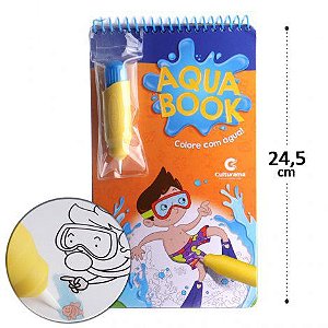 Livro de Colorir Aqua Book Nadador com Pincel