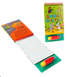 Livro de Colorir Aqua Book Animais com Pincel