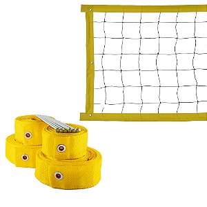 Kit Rede de Vôlei com Marcação Evo Sports 8 metros Amarelo